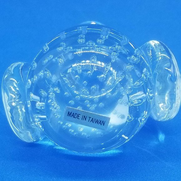 Hand Blown Penguin Bird Bullicante Controlled Bubbles Clear Glass Figurine - Picture 8 of 8